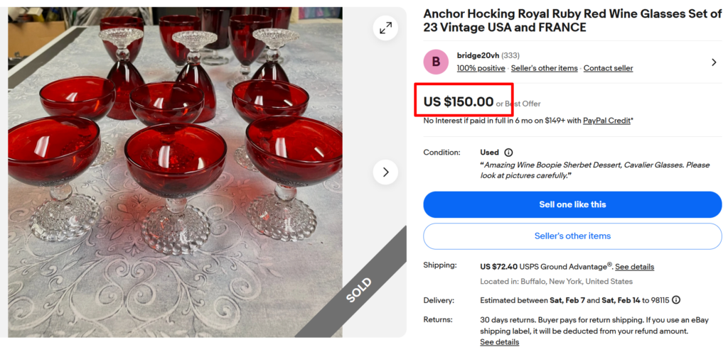 Boopie Royal Ruby Wine Glasses Set