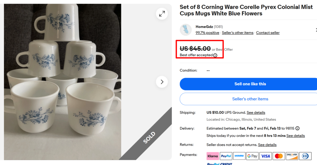 Colonial Mist Tea Cup Set