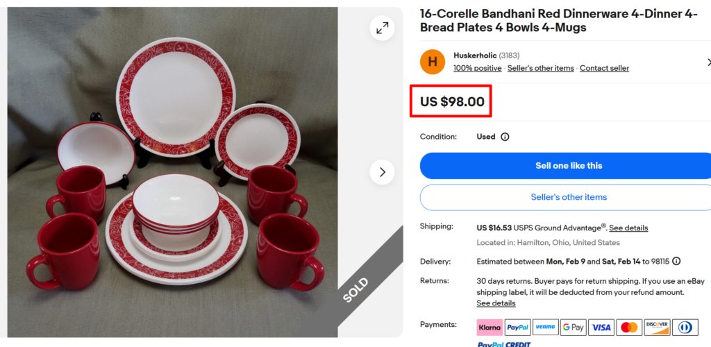 Corelle Bandhani Dinner Set