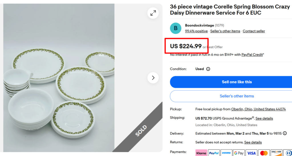 Corelle Spring Blossom Crazy Daisy Dinner Set