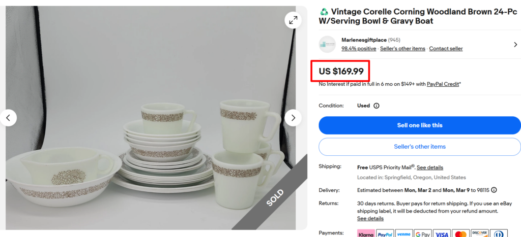 Corelle Woodland Brown DinnerSet