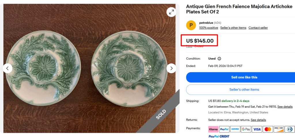 Gien French Faience Artichoke Plate