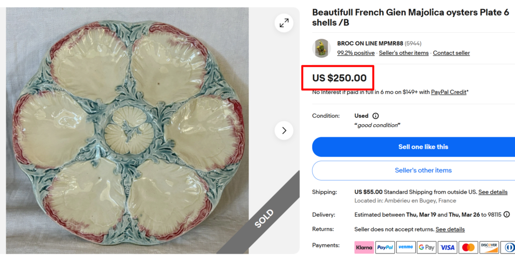 Gien Majolica Oyster Plates