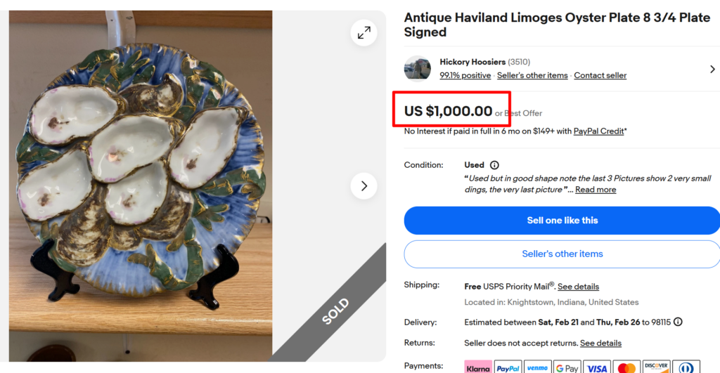 Haviland Limoges Oyster Plate