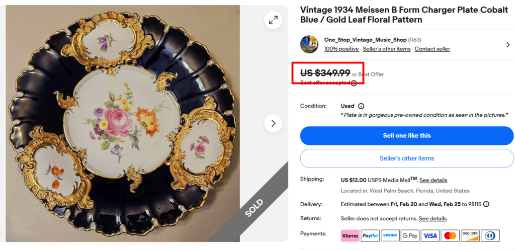 Meissen B-Form Gold and Cobalt Blue Sets