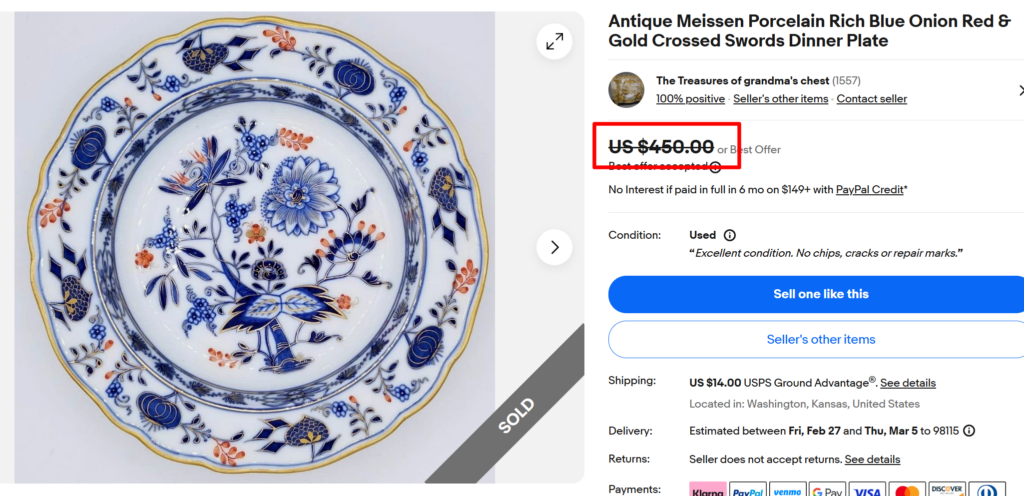 Meissen Blue Onion Plate