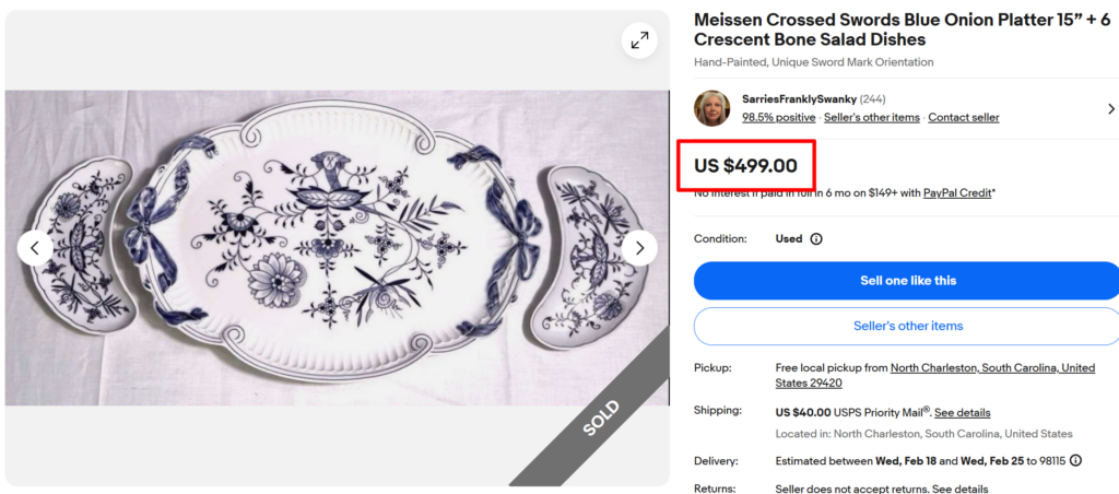 Meissen Blue Onion Platter Dishes