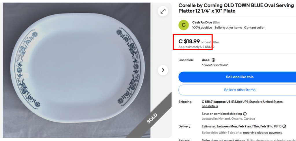 Old Town Blue Platter