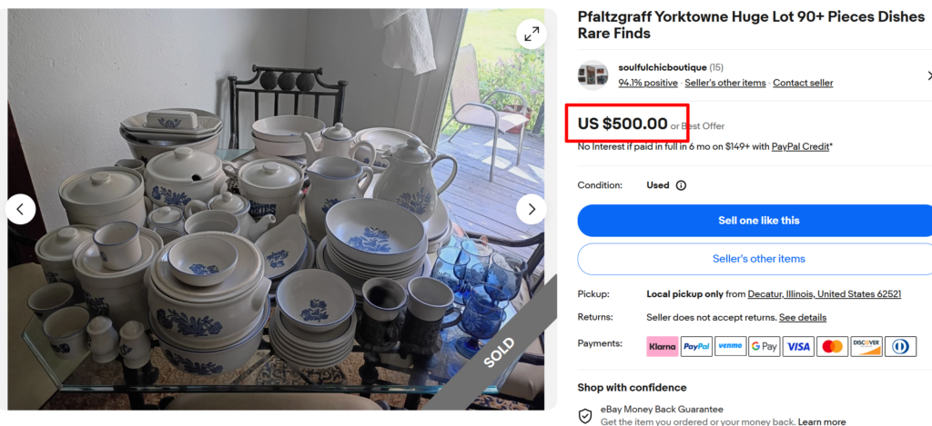 Pfaltzgraff Yorktowne Large Set