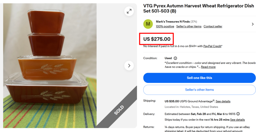 Pyrex Autumn Harvest Refrigerator Dish Set