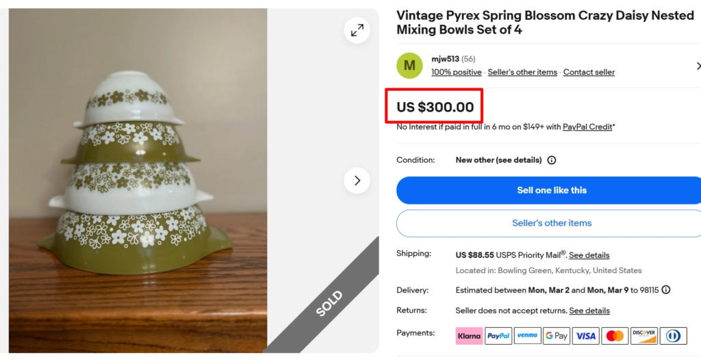 Pyrex Spring Blossom Mixing Bowls