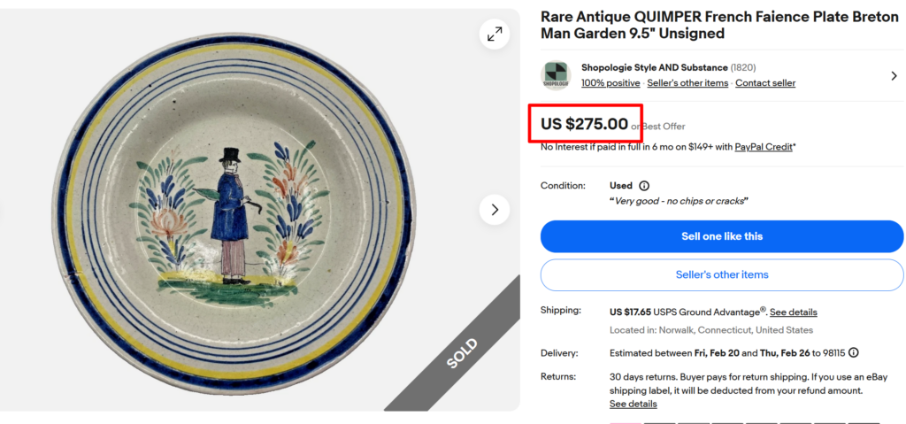Quimper French Plate