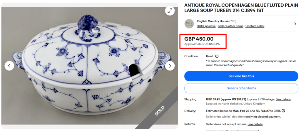 Royal Copenhagen Blue Fluted Soup Tureen