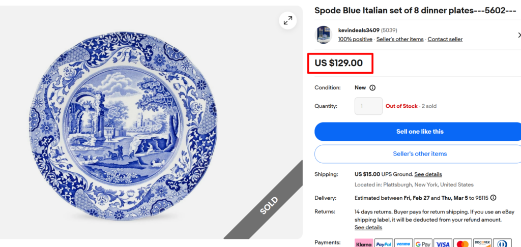 Spode Blue Italian Plates