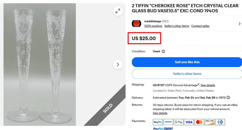 Tiffin's Cherokee Rose Pattern