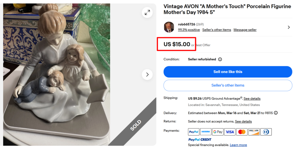 Avon &ldquo;A Mother&rsquo;s Touch&rdquo; Figurine