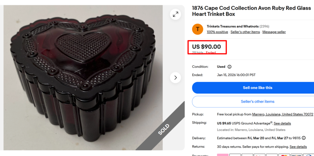 Avon Cape Cod Heart Shaped Trinket Box