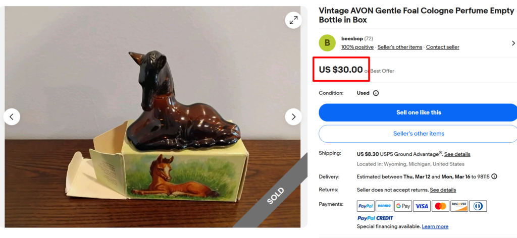 Avon Gentle Foal Sun Blossoms Bottle