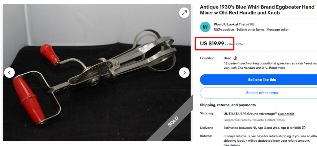 Blue Whirl Red Handle Egg Beater