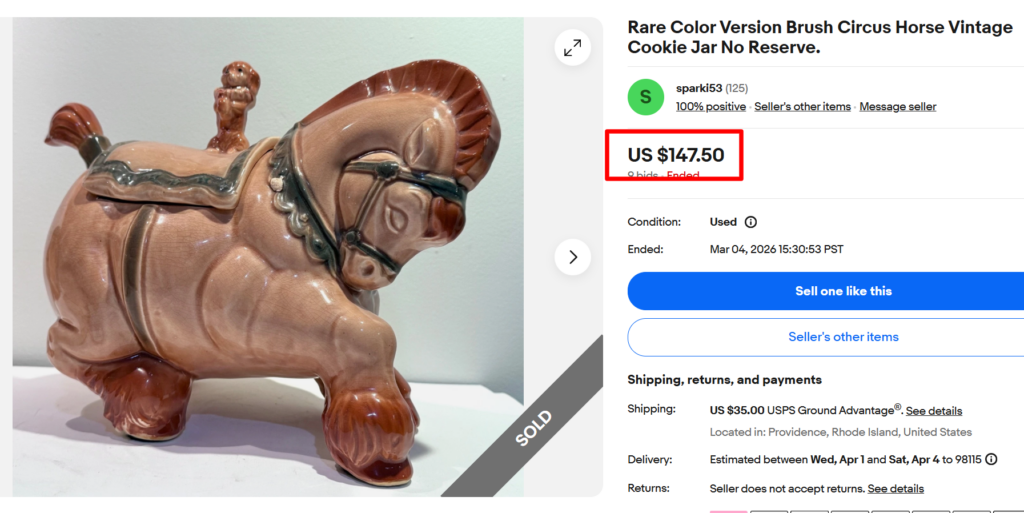 Brush McCoy Circus Horse Cookie Jar