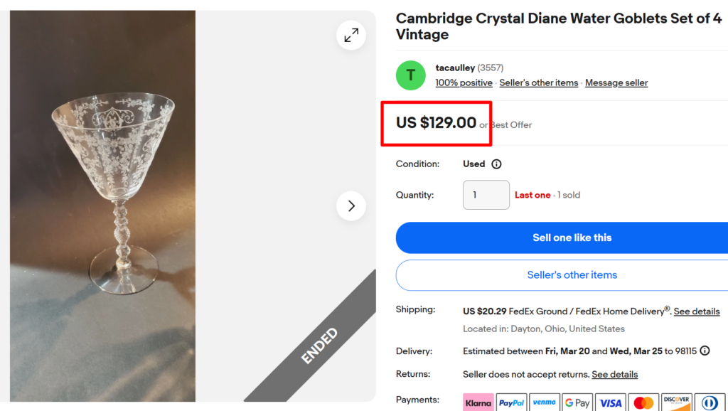 Cambridge Diane Water Goblets