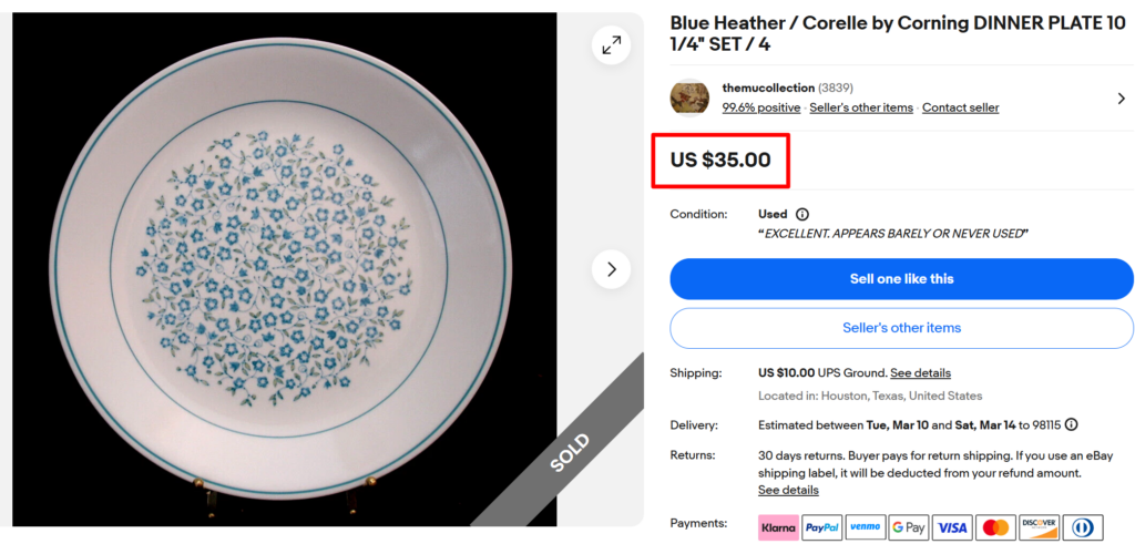Corelle Blue Heather Dinner Plates