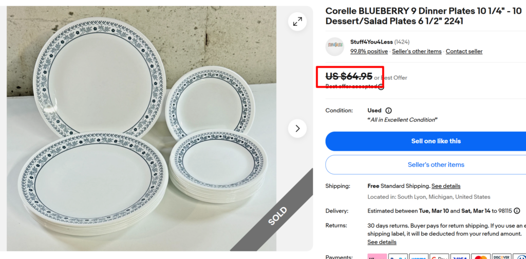 Corelle Blueberry Dinner & Salad Plates