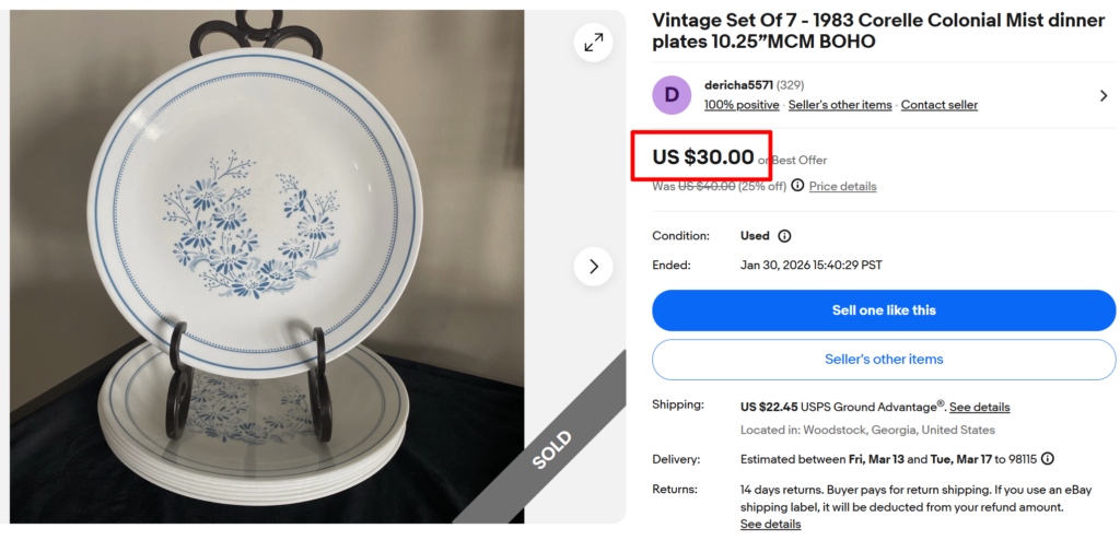 Corelle Colonial Mist Large Dinner Plates