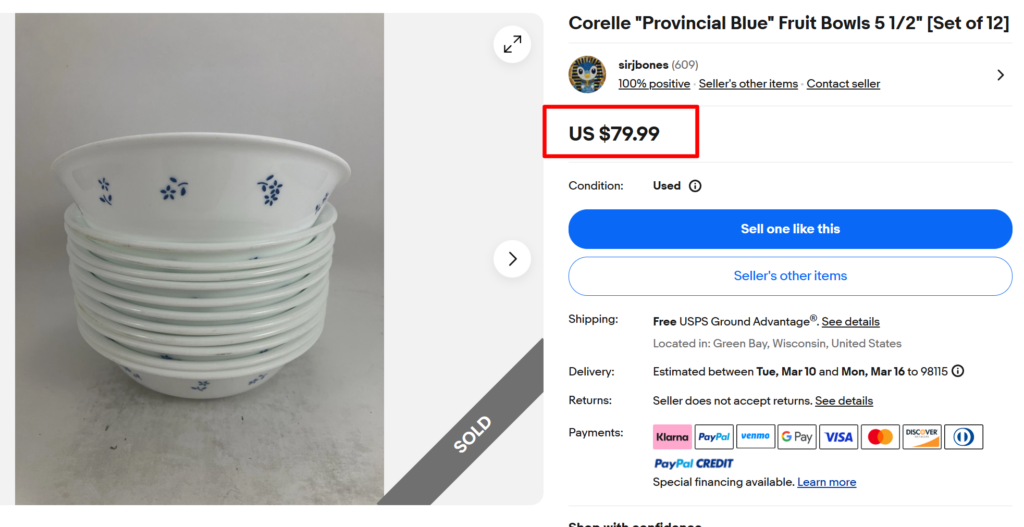 Corelle Provincial Blue Fruit Bowls