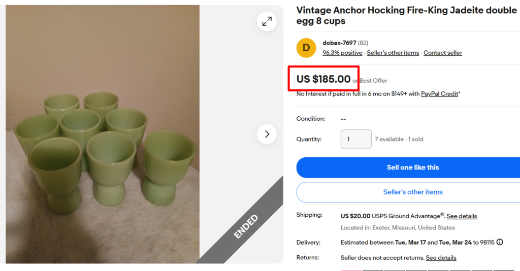 Fire-King Jadeite Double Egg Cups