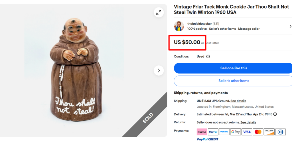 Friar Tuck Monk Cookie Jar