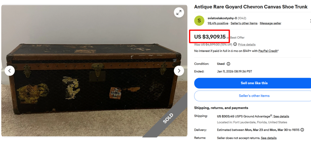 Goyard Chevron Canvas Shoe Trunk