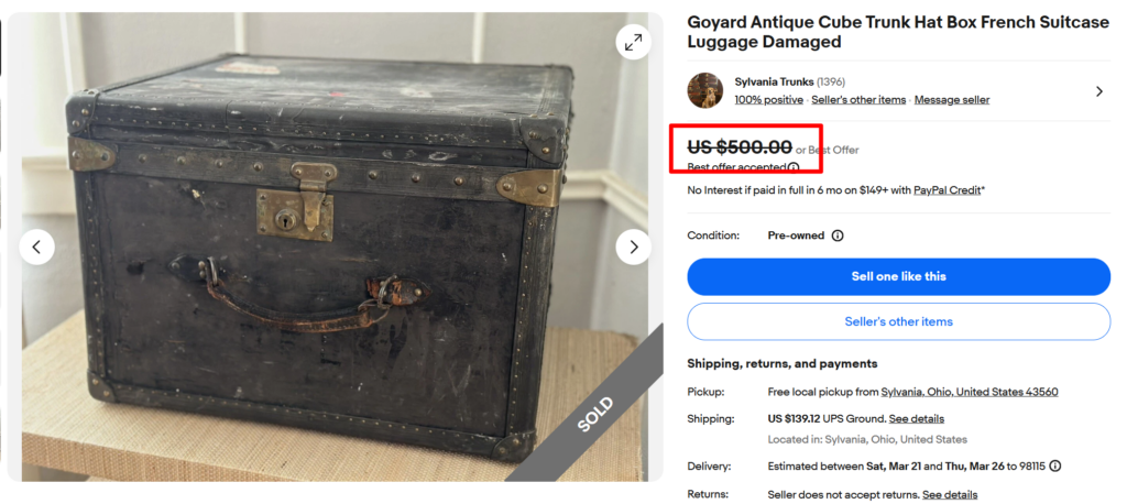 Goyard Cube Hat Box Trunk