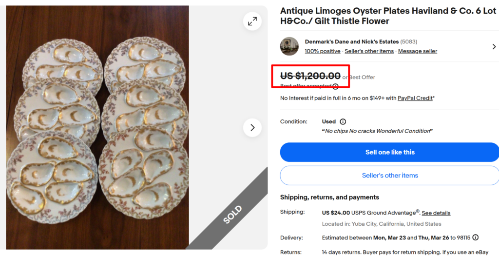 Haviland & Co. Limoges Oyster Plates