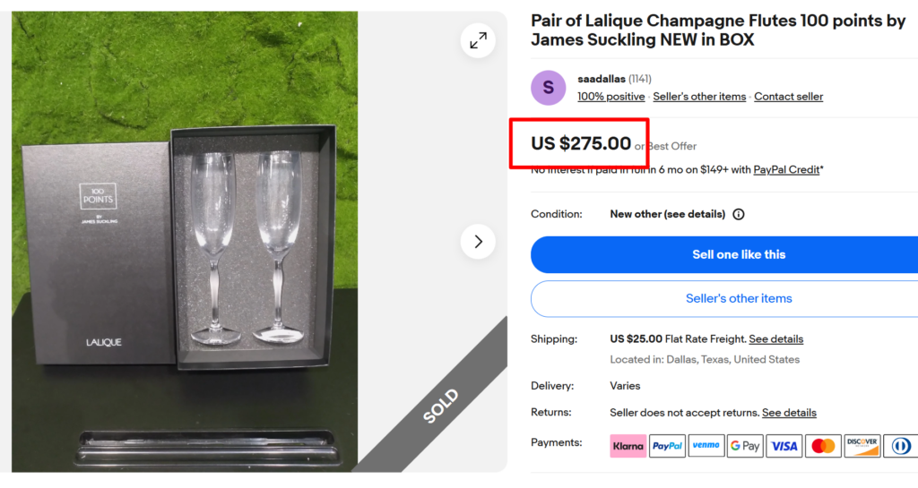 Lalique 100 Points Champagne Flutes