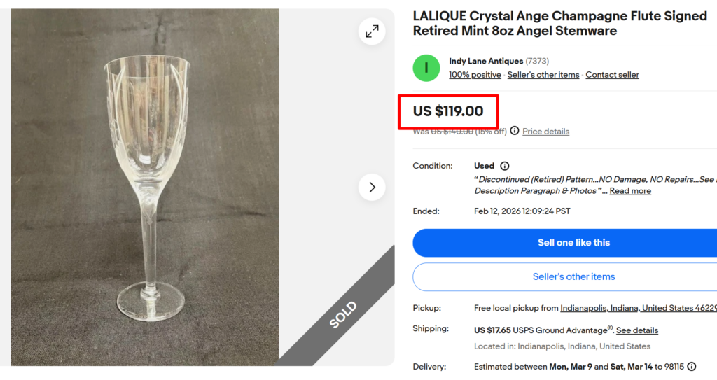 Lalique Crystal Angle Champagne Flute