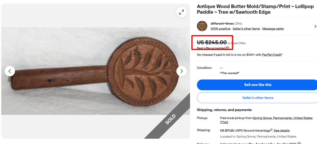 Lollipop Paddle Butter Mold