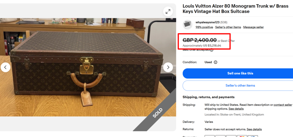Louis Vuitton Alzer 80 Monogram Trunk