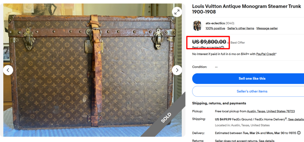 Louis Vuitton Monogram Steamer Trunk