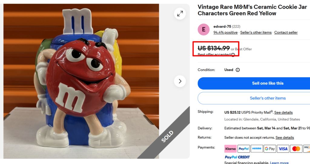 M&M Ceramic Cookie Jar