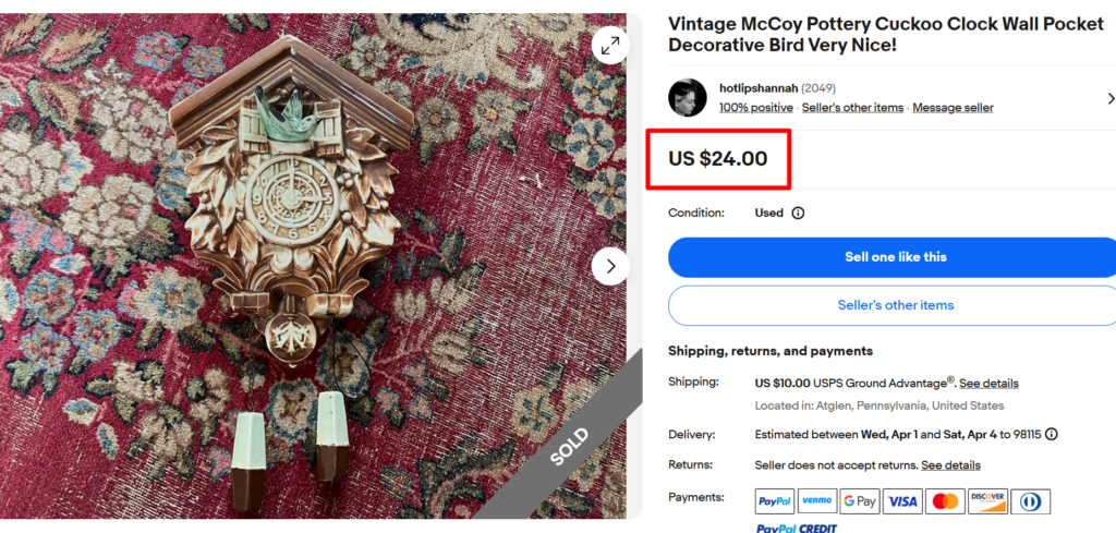 McCoy Cuckoo Clock Wall Pocket