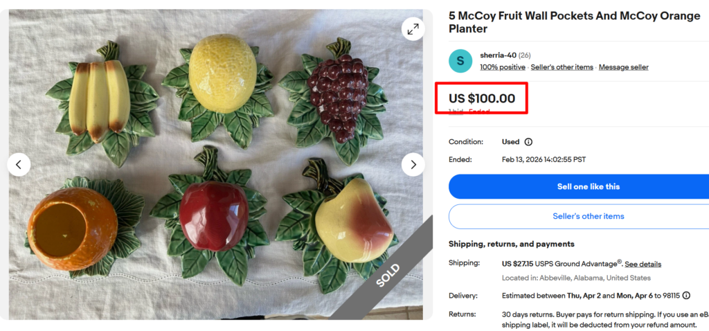 McCoy Fruit Wall Pockets