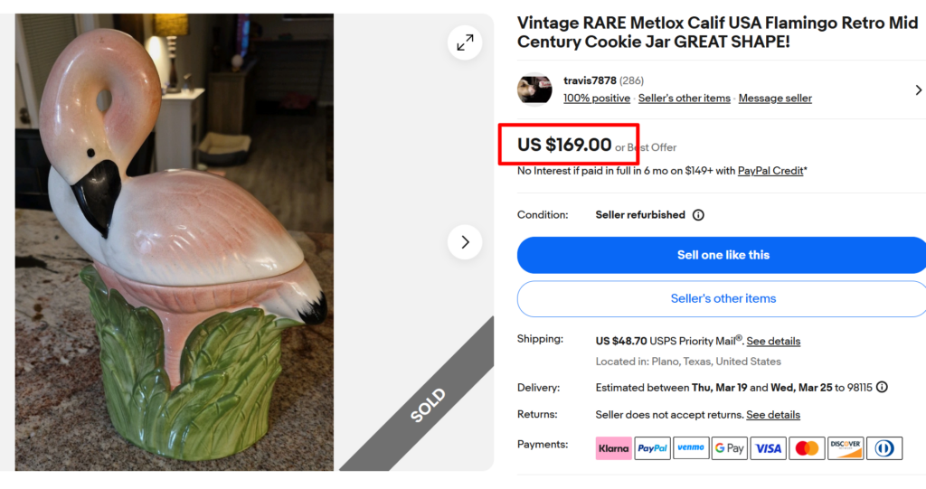 Metlox Flamingo Cookie Jar