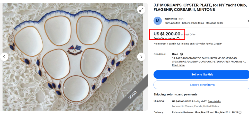 Mintons Flagship Yacht Club Oyster Plate