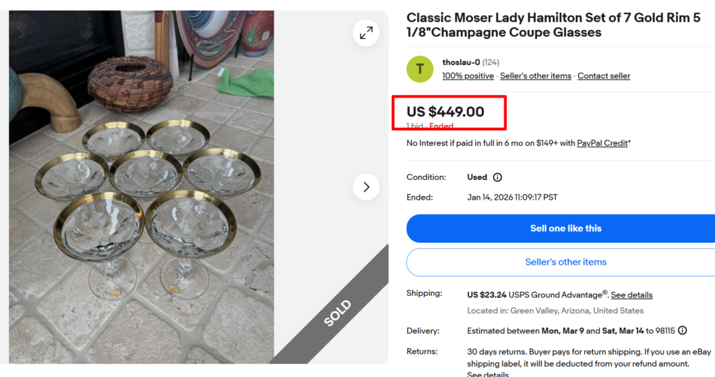 Moser Lady Hamilton Champagne Coupe Glasses