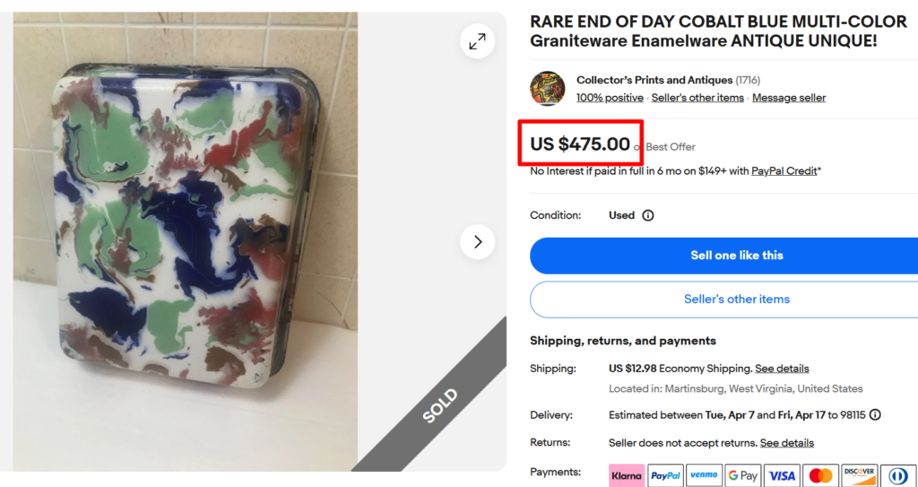 Multicolor Graniteware Enamelware Baking Pan