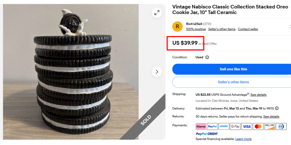Nabisco Stacked Oreo Cookie Jar