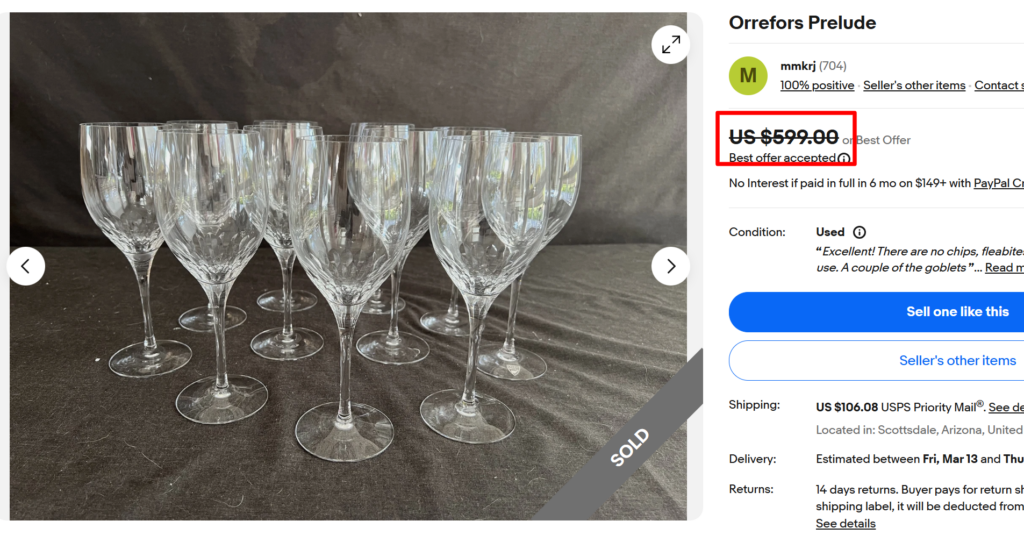 Orrefors Prelude Stemware