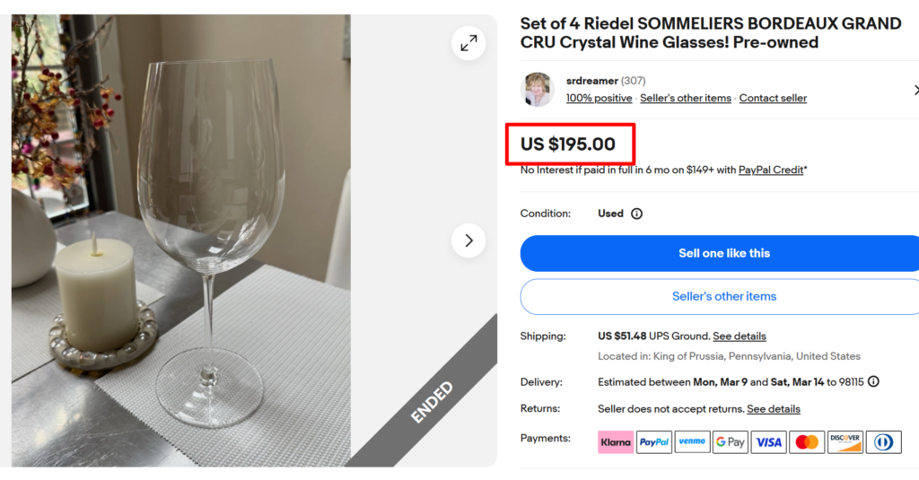 Riedel Sommeliers Bordeaux Grand Crystal Glasses