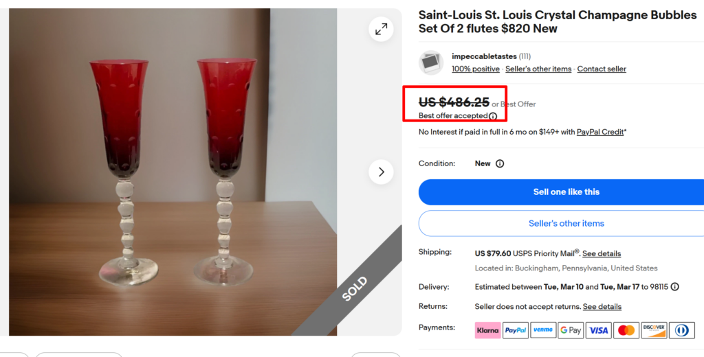 Saint-Louis Red Bubbles Flutes